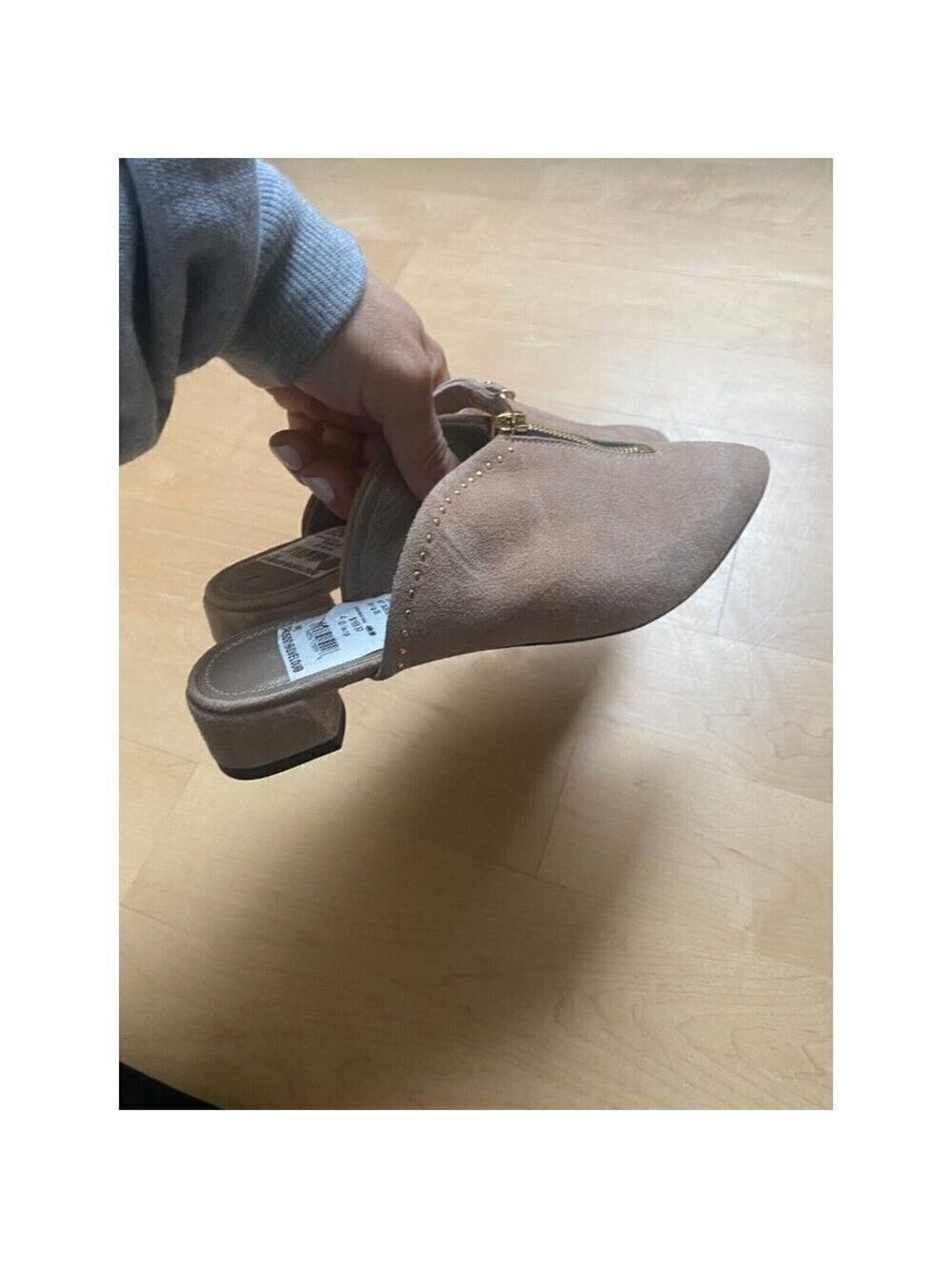 Agl BNWT pointy toe slip on mule women NEW studded zip - Picture 9 of 9